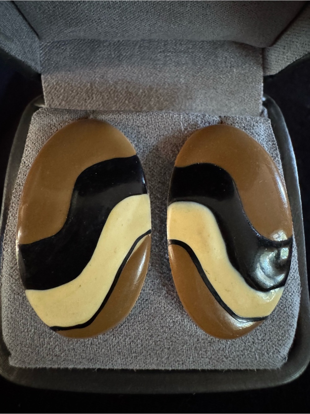 Vintage Autumnal Enamel Statement Earrings